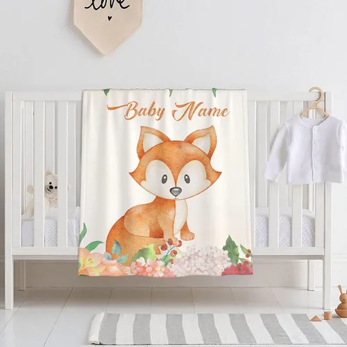 Miniatura 43 de Mantas de bebé personalizadas con diseño de animales, manta personalizada con nombre para niños y niñas, manta de bebé personalizada, regalos