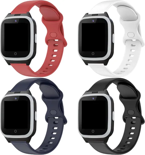 SyncUP - Paquete de 4 correas coloridas compatibles con Cosmo JrTrack 5/4/3/2 SE/2, Gizmo/Gabb Watch 3 2 1, correas de silicona de repuesto para