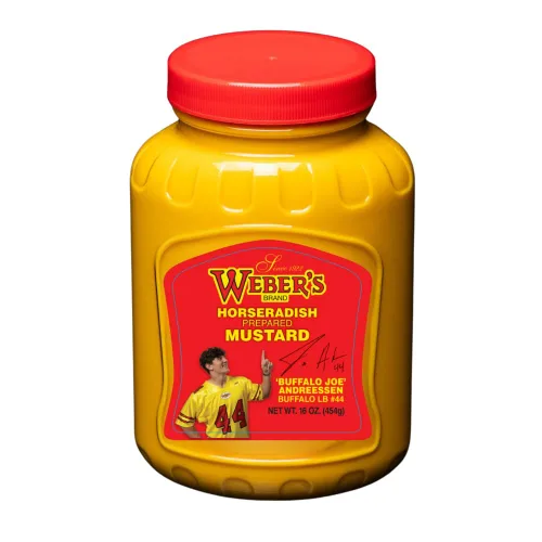 Weber's Original Mostaza de rábano picante, 16 onzas (paquete de 6) | Mostaza icónica de Buffalo's desde 1922 | Etiqueta de edición limitada Buffalo