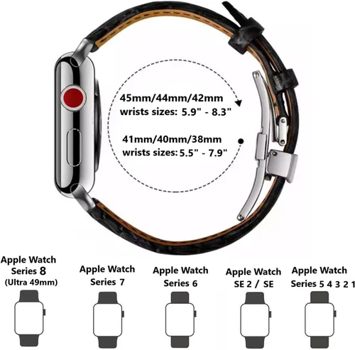 Miniatura 7 de Moran - Correas de cuero compatibles con Apple Watch Band 1.929 in 1.772 in 1.732 in 1.654 in 1.614 in 1.575 in 1.496 in, correa de cuero de oveja