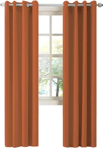 Miniatura 11 de LA PALMA Cortinas opacas con aislamiento térmico y ojales, para sala de estar, dormitorio, paquete de 2 paneles