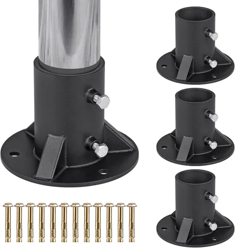 Miniatura 12 de Insaga Brida de base de 3 pulgadas, brida de piso de poste de valla de eslabones de cadena, soporte de hormigón sólido pesado para sostener