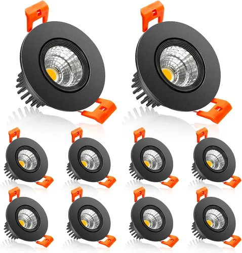 Miniatura 30 de Lámpara LED Downlight de 2 pulgadas, kit de luz de techo regulable de 3 W, luz blanca ultra cálida de 2700 K, luces LED blancas CRI80