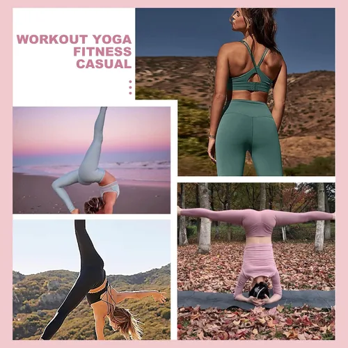 Miniatura 4 de CAMPSNAIL Paquete de 4 leggings de cintura alta para mujer, pantalones de yoga suaves con control de abdomen para entrenamiento, correr