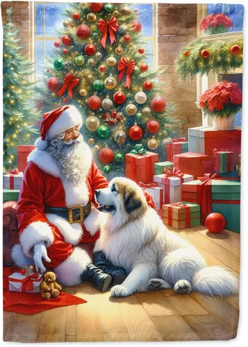 Miniatura 121 de Caroline's Treasures DAC4159CHF - Bandera de casa de Husky siberiano y Papá Noel para porche, grande, para colgar en la pared, poliéster
