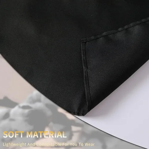Miniatura 6 de Tosewever Delantales de camarera con 3 bolsillos, delantal de cintura para camarera para mujeres y hombres, restaurante, hogar, negro, medio delantal