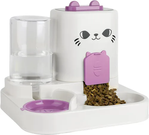 Miniatura 8 de Comedero y dispensador de agua 2 en 1 por gravedad para gatos y perros - Estación de comida para gatos de gran capacidad con cuenco de agua, apto