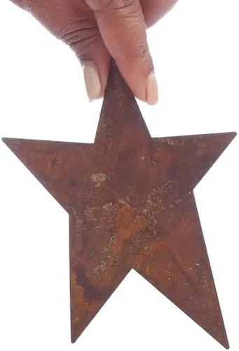 Miniatura 2 de Paquete de 36 recortes de estrella de hojalata oxidada, estrellas de metal oxidadas para manualidades – Primitivo, rústico campestre, manualidades