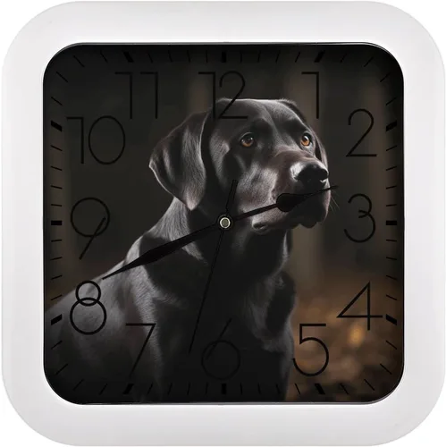 Miniatura 17 de 10" Square Modern Wall Clock,Americana Flag Deer Print Kitchen Clocks Wall Battery Operated,Silent Non Ticking Unique Funny Cute Wall Clock for