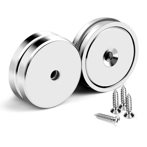 Miniatura 13 de Imanes de taza con agujero avellanado, imán con tornillo, imanes con base redonda con fuerza de sujeción industrial, 60 libras de fuerza