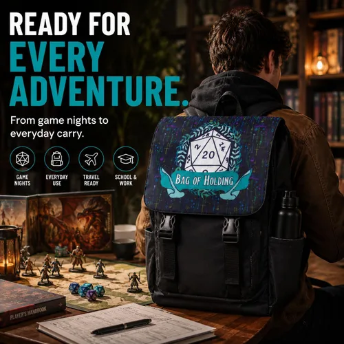 Miniatura 4 de Mochila DND Bolsa de viaje RPG de mesa para jugadores de D&D y maestros de mazmorras Almacenamiento de dados, laptop y bolsa de libros