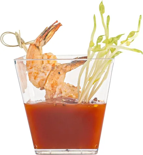 Miniatura 9 de Restaurantware - Tazas Kova de 5 onzas, 100 tazas cuadradas medianas para aperitivo: duradero, desechable, taza de parfait de plástico transparente