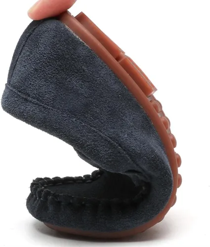 Miniatura 6 de Mocasines de gamuza para niñas y niños, ligeros, antideslizantes, zapatos de barco casuales, zapatos de vestir