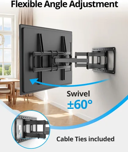 Miniatura 6 de USX STAR Soporte de pared de TV resistente de 85 86 98 y 100 pulgadas para televisores grandes de 37 a 105 pulgadas, soporte de TV premontado