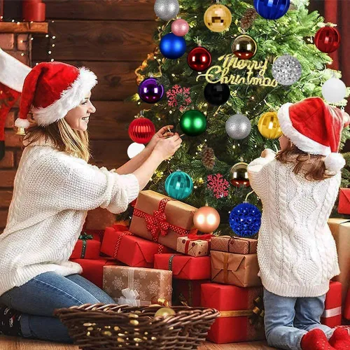 Miniatura 5 de Benjia Adornos de Navidad para Exteriores de Tamaño Extra Grande, Bolas de Plástico Gigantes y Grandes que no se Rompen para Colgar en Césped, Rojo