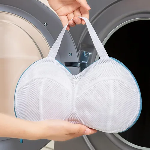 Miniatura 5 de 3 piezas de bolsas para lavar sujetadores de lencería y ropa interior, juego de bolsas para lavadora con cremallera para mujeres, delicados azules