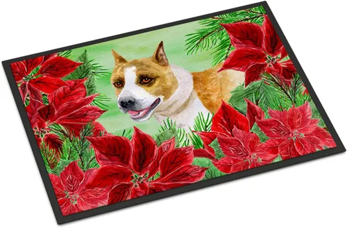 Miniatura 118 de Caroline's Treasures CK1311MAT Cavalier Spaniel Poinsettas - Felpudo de 18 x 27 pulgadas, tapete para puerta delantera, interior y exterior