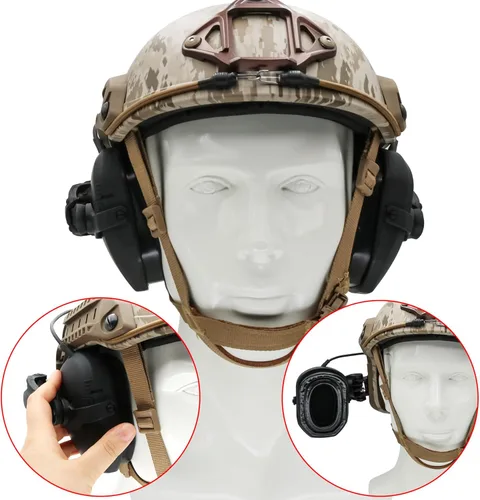 Miniatura 7 de HEARFALCOM Adaptador de riel ARC para cascos de la serie Fast compatible con orejeras Walker's Razor Negro