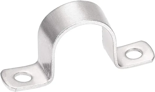 Miniatura 10 de uxcell Correa de tubo rígida de 0.630 in (0,6 pulgadas), 2 correas de tubo de agujeros 304 abrazadera de tubo de tensión de acero inoxidable 2 piezas