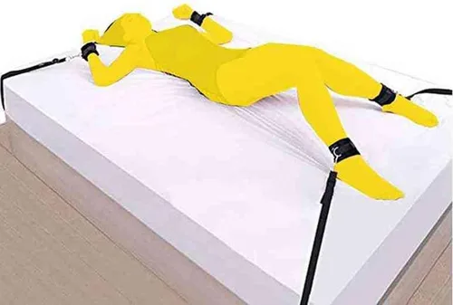 BDSM - Kit sexual de restricciones para parejas, tamaño King, restricciones de cama para tobillo y muñeca, correas de amarre sexual debajo del