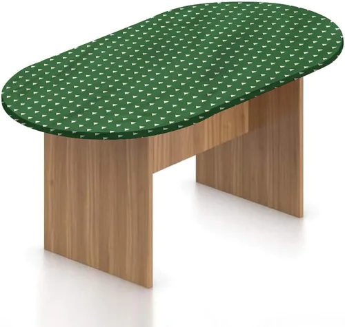 Miniatura 25 de XISUNYA Mantel ovalado ajustable de poliéster elástico para Navidad, mantel ajustable con estampado de árbol de Navidad, se adapta a mesas ovaladas