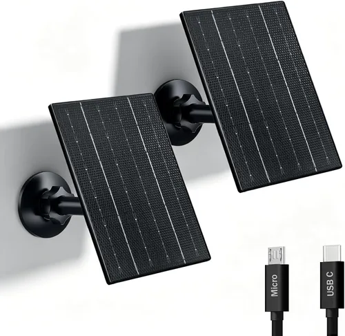 Miniatura 9 de Zivif Panel solar para cámara al aire libre, cargador de panel solar USB de 5 V compatible con cámara de batería recargable, cable de 9.8 pies