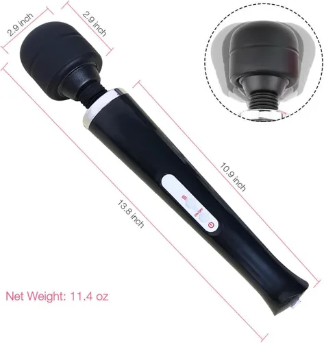 Miniatura 3 de Masajeador de potencia vibratoria, herramienta grande, masaje eléctrico deportivo para mujeres, masajeador muscular de tejido profundo de mano, Negro