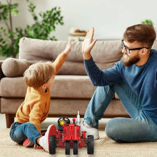 Miniatura 3 de Juego de bloques de construcción clásicos de tractor de granja 1/12, diversión sin fin para niños con una colección de juguetes de tractor