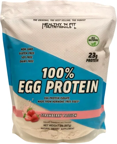 Miniatura 8 de Healthy N Fit 100% proteína de huevo - fresa (2 libras): 100% proteína de clara de huevo más péptidos naturales. naturalmente endulzados, cero