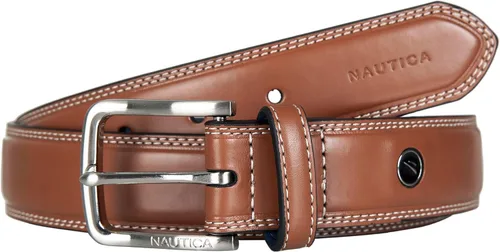 Miniatura 4 de Nautica Men's Dress Leather Belt for Suits and Pants Classic Business Fashion Adjustable Metal Buckle