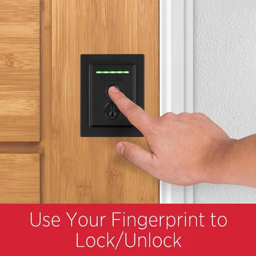 Miniatura 4 de Kwikset Halo - Cerradura de puerta inteligente con huella dactilar, con asa, cerrojo electrónico contemporáneo de entrada sin llave, no requiere