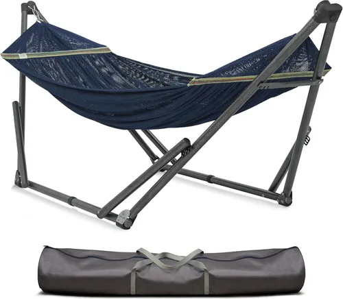 Miniatura 9 de Soporte de hamaca Tranquillo Uniki con garantía de 3 años, hamaca plegable instantánea de 30s con soporte, hamaca de camping con capacidad de 550 1.