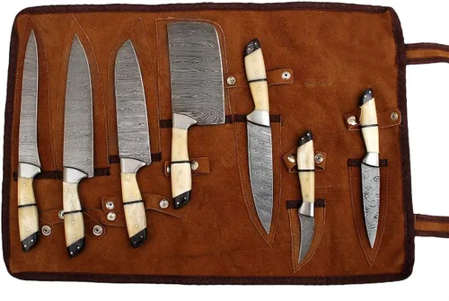 Miniatura 2 de G26 - Cuchillos de cocina profesionales hechos a medida de acero de Damasco 7 piezas de cuchillo de cocina profesional para chef