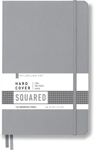 Miniatura 27 de Minimalism Art, Premium Hard Cover Notebook Journal, X-Large Size, Master A4 8.3" x 11.4", 186 Numbered Pages, Gusseted Pocket, Ribbon Bookmark