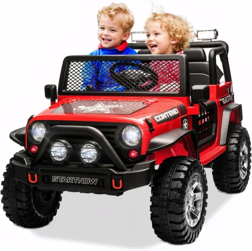 SEHOMY Camión de paseo para niños de 2 plazas, automóvil eléctrico de 12 V con control remoto, suspensión de resorte, asiento ancho, música, 3