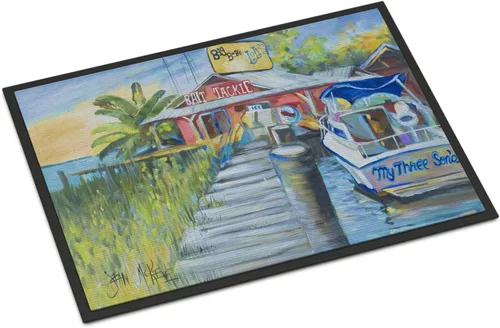 Miniatura 100 de Caroline's Treasures JMK1017JMAT - Tapete de caza de rana garza azul, 24 x 36 pulgadas, tapete para puerta delantera, interior y exterior