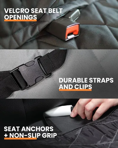 Miniatura 6 de 4Knines Funda de Asiento para Perro para Asiento Trasero, Protector de Asiento Trasero Resistente e Impermeable para Camiones Grandes, SUVs
