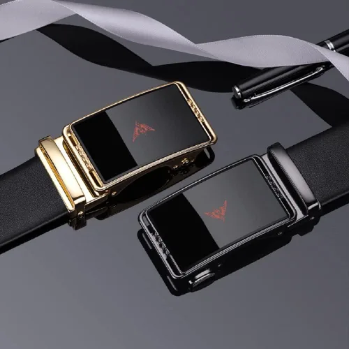 Miniatura 3 de VANNANBA Leather Ratchet Belts for Men Automatic Buckle with Belt Box, Gift for Men
