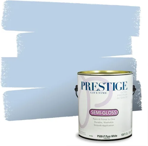 Prestige Paints. - Base y pintura para exteriores en un solo galón, 1 galón. plano, comparable con Sherwin Williams Topsail. SW159-azul hechizante.