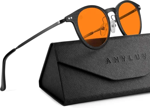 Miniatura 17 de ANYLUV Gafas de luz azul para hombre Gafas de bloqueo de luz azul: gafas ligeras de luz azul de fibra de carbono antifatiga regalo