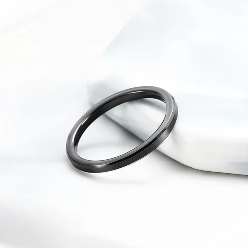 Miniatura 176 de King Will Anillo de boda de tungsteno para hombre, disponible en 15/64 a 25/64 de pulgada (6 a 10 mm), negro/plata, acabado mate, borde pulido