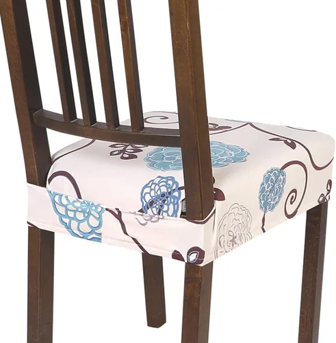 SearchI Juego de 6 Fundas de Asiento para Sillas de Comedor Elásticas, Fundas de Asiento Suave Extraíbles y Lavables para Sillas de Comedor, Flor de