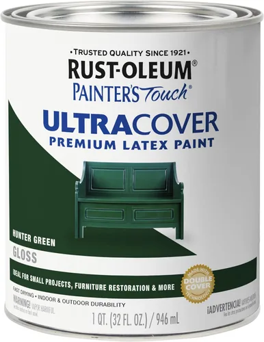 Miniatura 27 de Rust-Oleum Brush On Paint 224430T Painter's Touch - Pintura de látex, cuarto de galón, imprimación blanca plana acrílica, 32 onzas líquidas