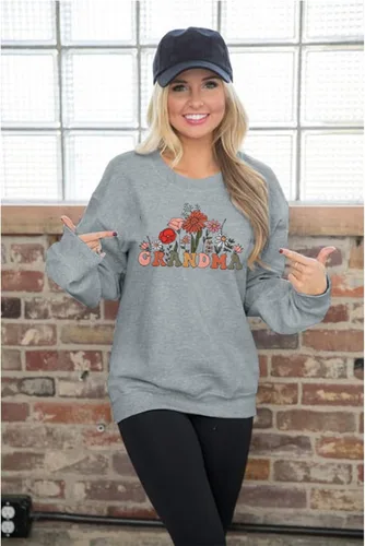 Miniatura 2 de MAXIMGR Sudadera de abuela para mujer, sudadera de cuello redondo Gigi, sudadera de nana, sudadera colorida para abuela con estampado floral