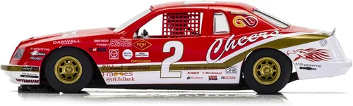 Miniatura 2 de Scalextric Ford Thunderbird 'Cheers' #2 1:32 Slot Race Car C4067, rojo/blanco