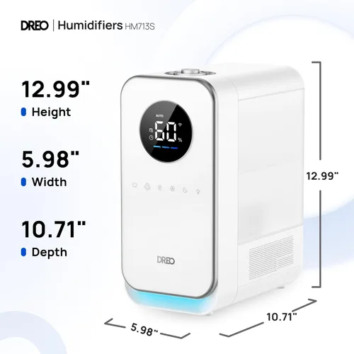 Miniatura 9 de Dreo Humidificadores para recámara, humidificador inteligente de niebla fría de relleno superior y silencioso para habitación grande, tiempo