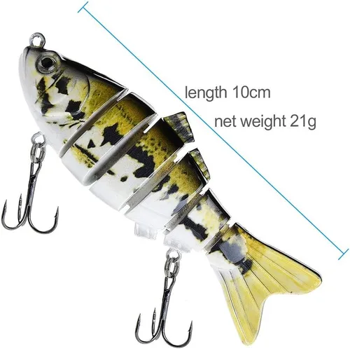 Miniatura 5 de Señuelos de pesca realistas para lubina, trucha, lucioperca, pez depredador, cebos realistas de peces multiarticulados, kits de aparejos de pesca