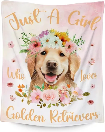Miniatura 7 de Golden Retriever - Manta para niñas, tamaño de regazo de 30 x 40 pulgadas, manta de felpa suave y mullida, manta colorida y linda para sala de estar