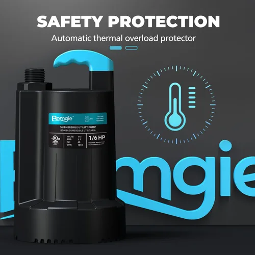 Miniatura 2 de Bomba de Agua Sumergible 1/6 HP, 1850GPH Bomba de Sumidero Termoplástica Bomba de Agua Portátil Eléctrica de Utilidad para Eliminación de Agua