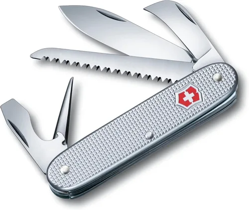 Victorinox Swiss Army 7 Navaja Suiza, Navaja de Bolsillo de 7 Funciones Hecho en Suiza con 2 Hojas (Hoja Grande y de Poda), Sierra para Madera y